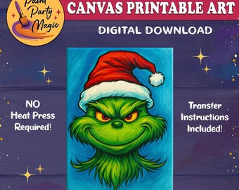 Plantilla imprimible para fiesta de pintura del Grinch (hazlo tú mismo) - Vacaciones de invierno