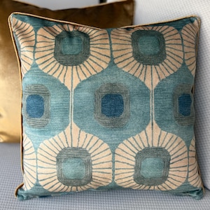 Minimalist Velvet Throw Pillow Cover with Piping, Green Abstract Velvet cushion pillow cover, Custom Size, 18x18, 20x20 inches, 45x45cm