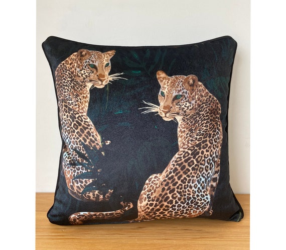 Velvet Leopard Pillow / Animal Pillow Cover / Velvet Cheetah