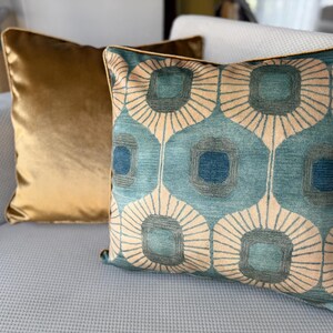 Elegant Decor Pillow Cover, Ikat Cushion, Green Abstract Pillow, Sofa Cushion, Couch Pillow, Velvet Throw Pillow Case, 18 x 18, ANY SIZES