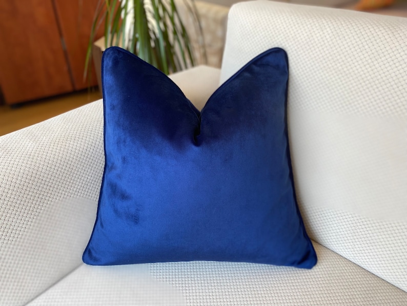 Abstract Pillow Cover, Velvet Throw Pillow, Colorful Cushion, Modern Home, DecorUnique Design, Piping Detail, Rainbow Colors, Zipper Closure, High-Quality Fabric, Custom Pillow Sizes, Vibrant Home Accessories, Living Room Decor, Bedroom Accents, pillow case, velvet throw pillow with piping, blue pillow, navy blue pillow, midnight blue pillow, blue cushion