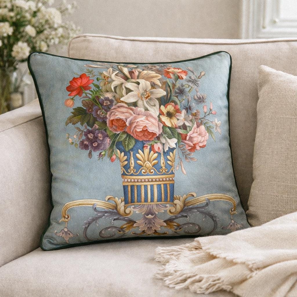 ATMOSPHERA CREATEUR D'INTERIEUR Cuscino in Velluto Foglie STI