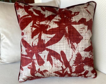 Burgundy Velvet Throw Pillow, Decorative Velvet Cushion Cover, Floral Velvet Pillow Case, Floral Pillow Cover, Soft Velvet Pillow, ANY SIZE