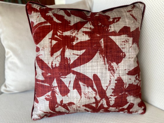 Maroon velvet top throw pillows