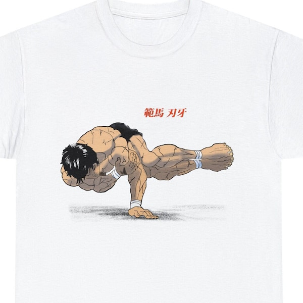 Baki hanma tshirt print japanese gym t shirt baki t shirt anime gift t shirt gift for anime fans gym t shirt gym anime tshirt baki hanma gym