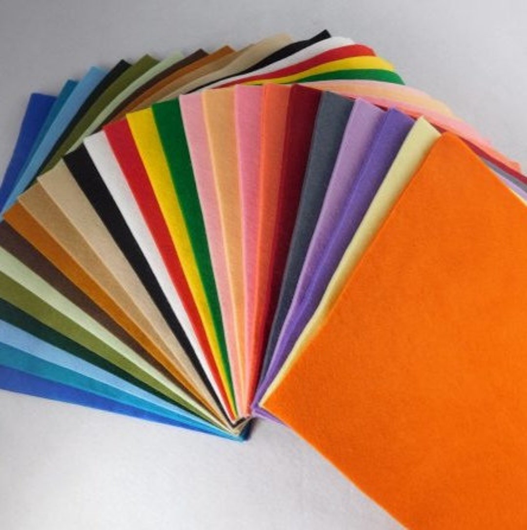 Wool Blend Felt Sheets 22cm X 22cm Various Colours Soft Etsy UK