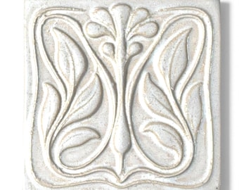 ReliefFliese, 3D Fliese, Jugendstil, türkis, Grüntöne, Kacheln, Mosaik, Bad, Küche, Garten, Fliesenmuster