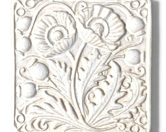 ReliefFliese, 3D Fliese, Jugendstil, türkis, Grüntöne, Kacheln, Mosaik, Bad, Küche, Garten, Fliesenmuster