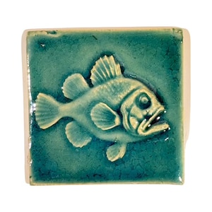 ReliefFliese, 3D Fliese, Barsch, türkis, Grüntöne, Kacheln, Mosaik, Bad, Küche, Garten, Fliesenmuster