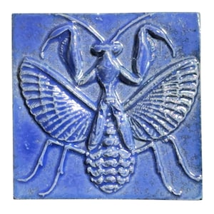 ReliefFliese, 3D Fliese, Gottesanbeterin, türkis, Grüntöne, Kacheln, Mosaik, Bad, Küche, Garten, Fliesenmuster