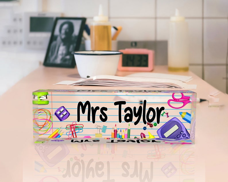 Custom Teacher Desk Name Plate Plaque Name Plate for Desk Etsy