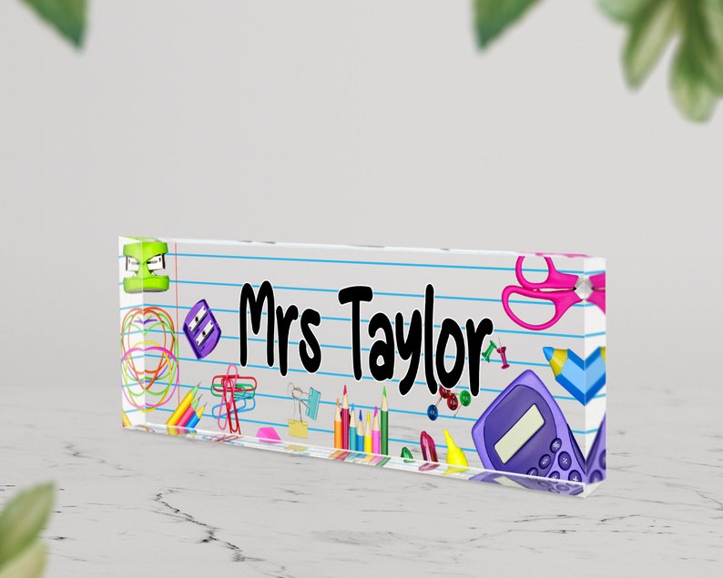 Custom Teacher Desk Name Plate Plaque Name Plate for Desk Etsy