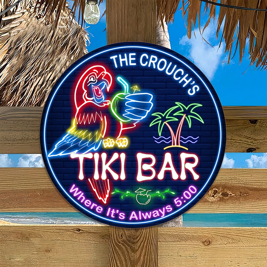 Personalized Tiki Bar Sign Tiki Lounge Sign Tiki Etsy