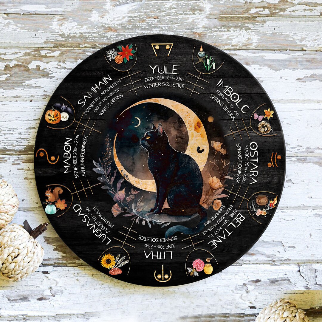 Jahresrad 2024 Pagan Kalender Witchcraft Wicca Witch Etsy.de