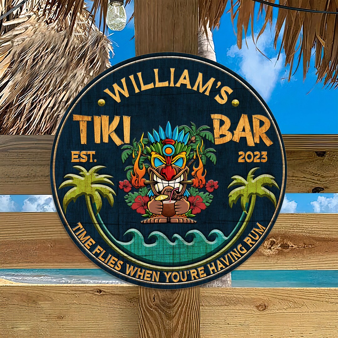 Personalized Tiki Bar Wood Sign Margaritaville Beach Sign - Etsy