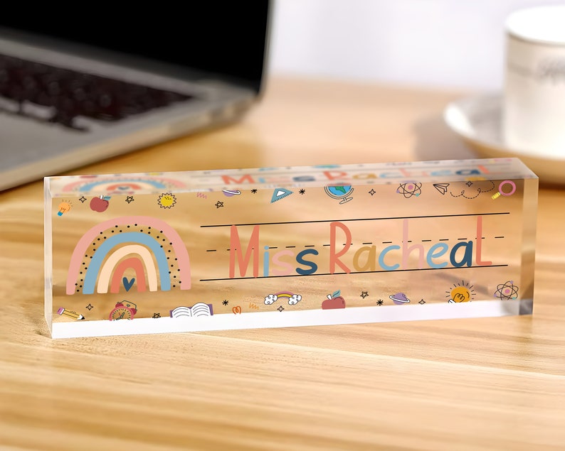 Custom Teacher Desk Name Plate Plaque Name Plate for Desk Etsy