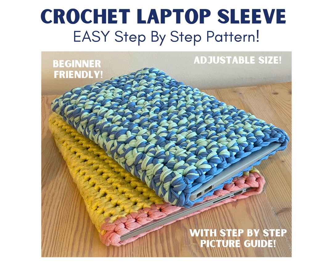 EASY Crochet Laptop & iPad Sleeve Pattern for ALL Sizes Beginner Friendly Crochet Tutorial With Guiding Photos Video Tutorial