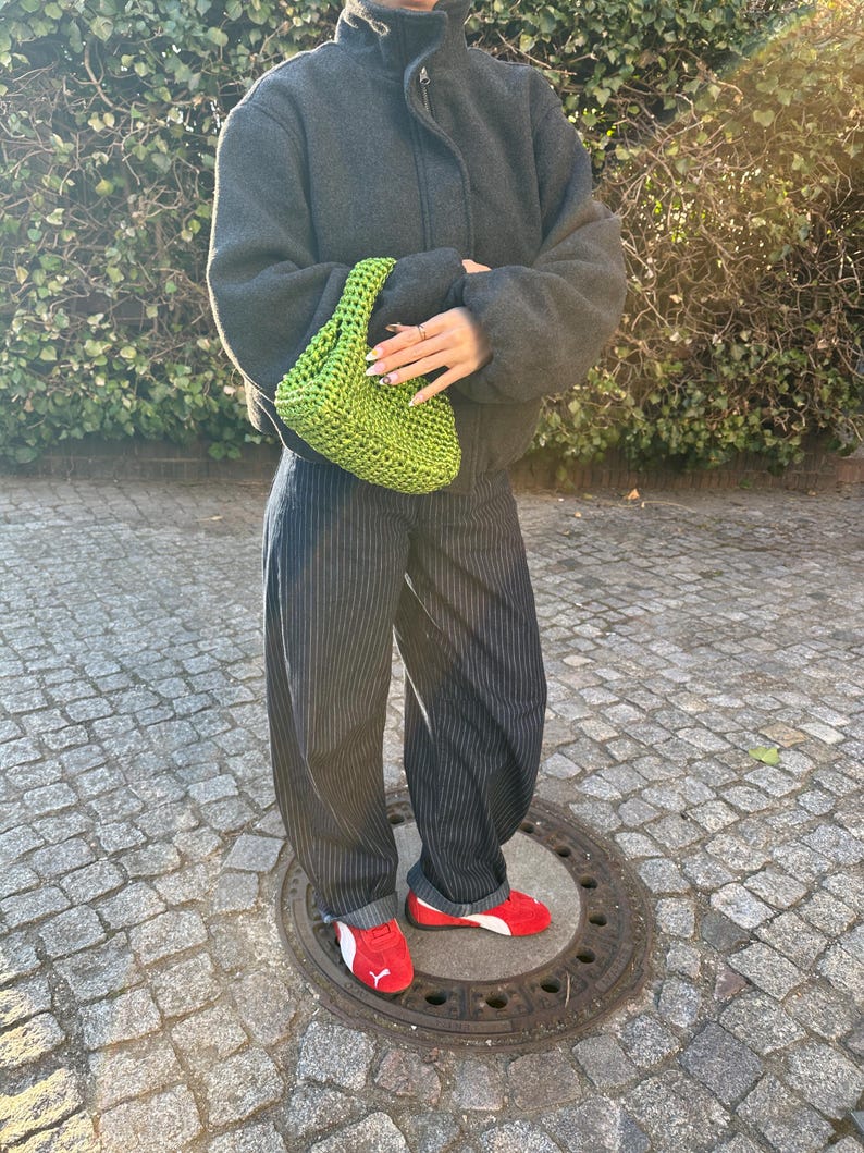 Virkmönster för axel- och mini-limpaväskan i 2 STORLEKAR + länk till videoinstruktioner, enkelt virkmönster för nybörjare i pdf-format bild 12
