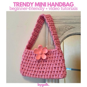 EASY Crochet Handbag Pattern + Anleitungsbilder – Trendige Mini Handtasche Häkelanleitung für Anfänger! Tolle Anleitung für eine Handtasche!