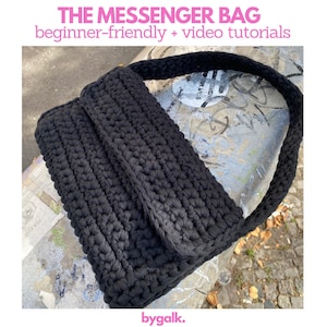 Easy Crochet Handbag & Crossbody Bag tutorial + Bag Flap! Trendy Crochet messenger bag tutorial for beginners + video tutorials upon request