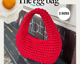The Original Egg Bag (2 SIZES) by bygalk. beginner-friendly Crochet Bag Pattern with full video tutorial  + step-by-step photo guides