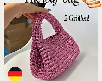 Deutsch anleitung - The Loaf Bag - 2 Größen verfügbar + video, Häkeltasche anleitung für Anfänger