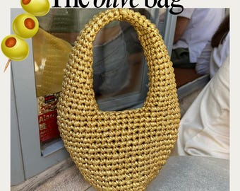 The Olive Bag Crochet Pattern Video Tutorial Link, Metallic Yarn