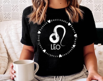 Camiseta Leo Zodiac, camiseta de personalidad Leo, camisa Leo Zodiac, regalo de cumpleaños Leo, signo del zodíaco Leo, camiseta de cumpleaños de agosto, energía Leo, Leo de agosto