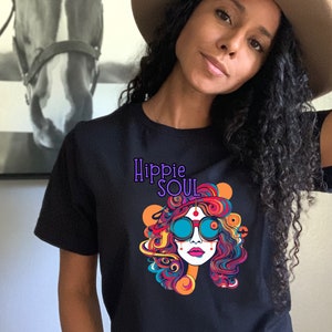 Hippie Soul, Boho Hippie, Flower Child, Peaceful Soul, Peace Short Sleeve Tee