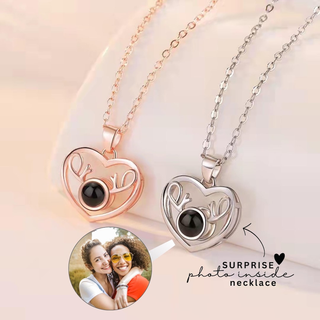 Simple Deer Necklace Custom Photo Projection Necklace Pendant Gold Plates Necklace For Women Jewelry Shopify Dropshipping