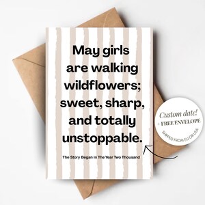 Carte d'anniversaire personnalisée pour elle, style rétro, carte pliée avec enveloppe, anniversaire de mai pour fille, citation drôle, cadeau Bestie, soeur, collègue, maman
