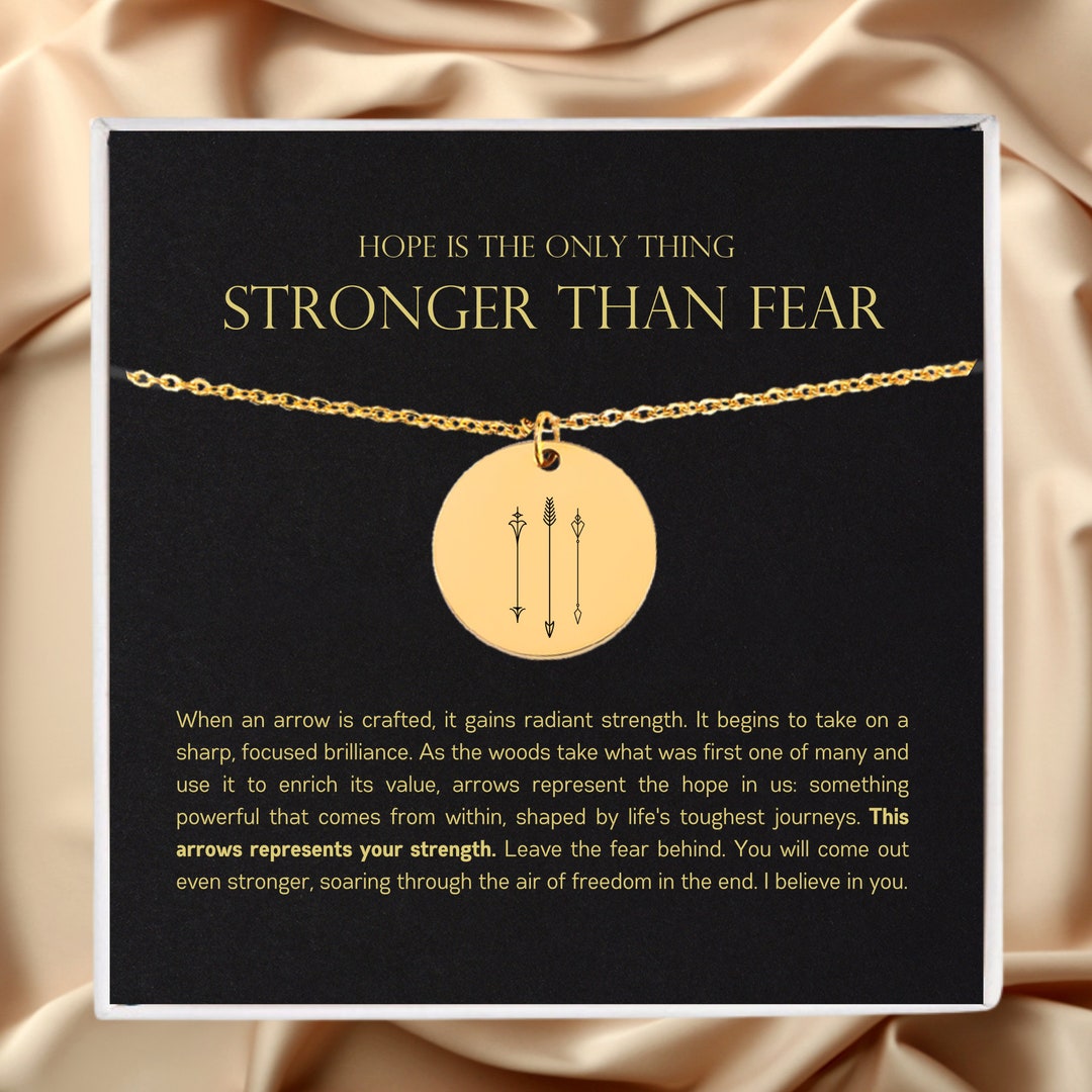 Custom Arrow Encouragement Coin Necklace, Stronger Than Fear, Games