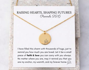 Sentimental Card Cross Necklace Mom Cristian Wildflower Faith Coin New Mama To Be Hope Pendant Pregnancy Reveal Congratulation Lucky Jewelry