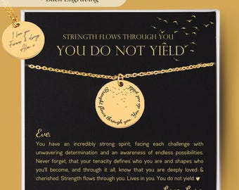 Personalized Coin Necklace With Custom Name Card Mistery Book Lover Acotar Romance Throne Warrior Quote Encouragement Keepsake Charm for Her