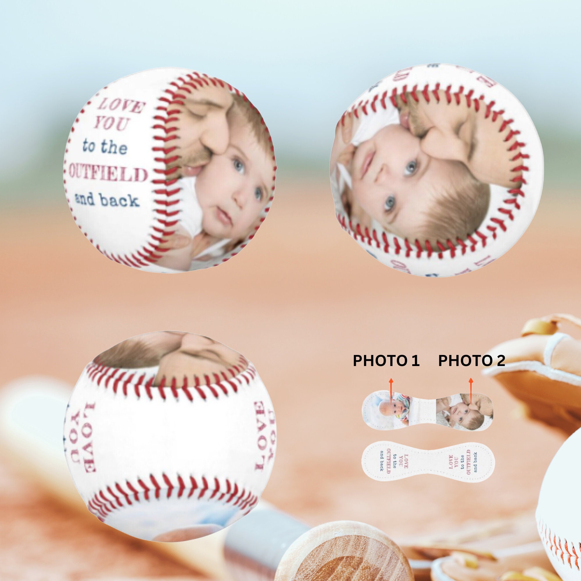 Personalized Photo Baseball Gift, Dad Baseball Lovers