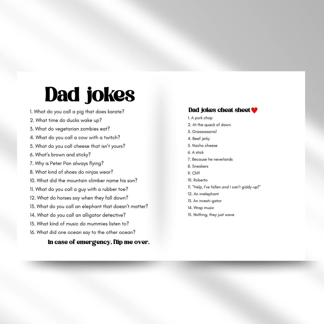 Dad These Notes Funny Dad Birthday Card Dad Jokes Father's Day Card New Daddy Folded ...