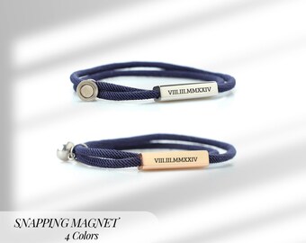 Pulsera magnética de corazón personalizada para pareja, amuleto magnético a juego, puños para él y para ella, joyería para relaciones a distancia, regalo moderno para mejor amigo.
