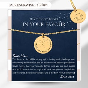 Collier personnalisé mère fille acotar amoureux des livres souvenir fête des mères idée cadeau geai moqueur pendentif pour maman carte sentimentale bijoux