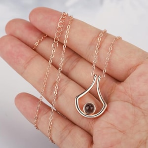 Collar con proyección de fotos geométricas para ella, imagen personalizada en su interior, joyería conmemorativa para mujer, idea de regalo navideño, amante de las mascotas, mejor amiga