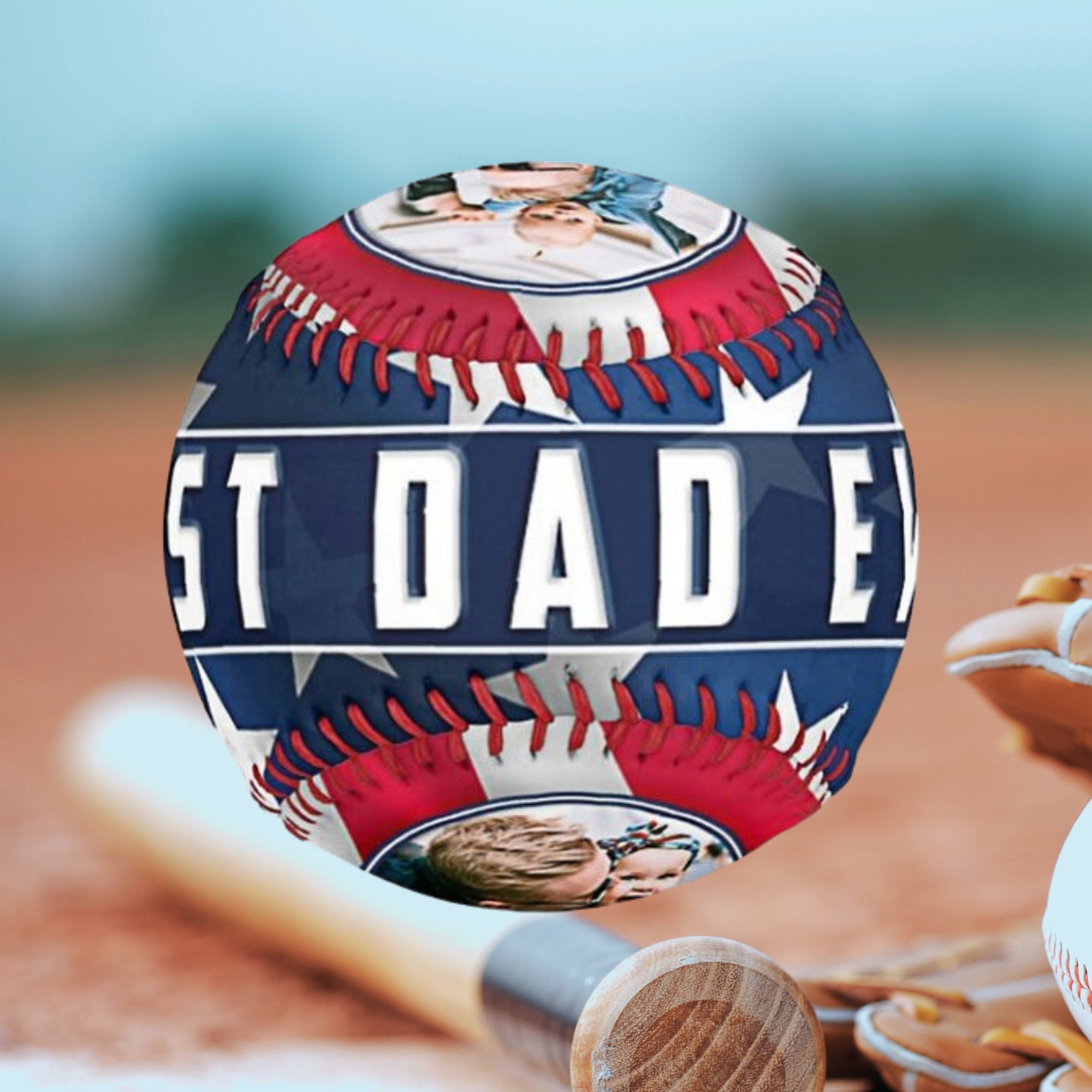Personalized Photo Baseball Gift, Dad Baseball Lovers