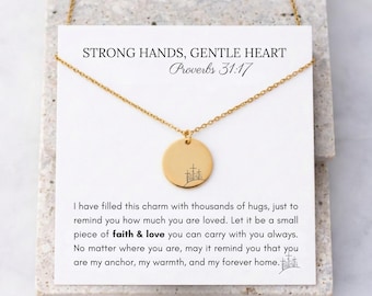 Sentimental Card Proverb Necklace Mom Cross Wildflower Faith Coin Mama To Be Birthstone Charm Thank You Mother's Gift Birthday Faith Jewelry