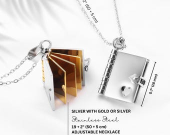 Collana personalizzata con incisione - Medaglione apribile a libro
