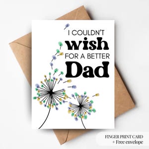 Nouveau papa carte d'empreintes digitales bricolage fête des pères cadeau fait maison pour papa carte d'anniversaire pliée papa note célébration grand-père retraite ensemble