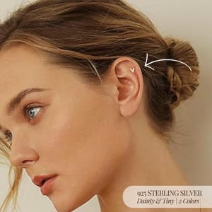 Dainty Stud 925 Silver Second Hole Earrings For Her Statement Initial Earrings Birthday Gift Cartilage Letter Tiny Alphabet BFF Jewelry Gift
