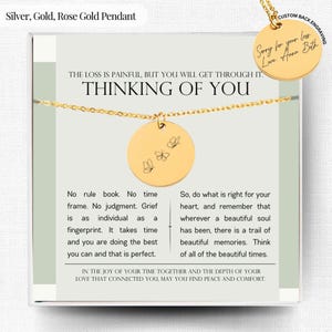 Denken aan jou rouwende ketting voor haar rouw en verlies weduwe sieraden condoleance cadeau voor vriend verliezen geliefde herinnering aan moeder vader baby