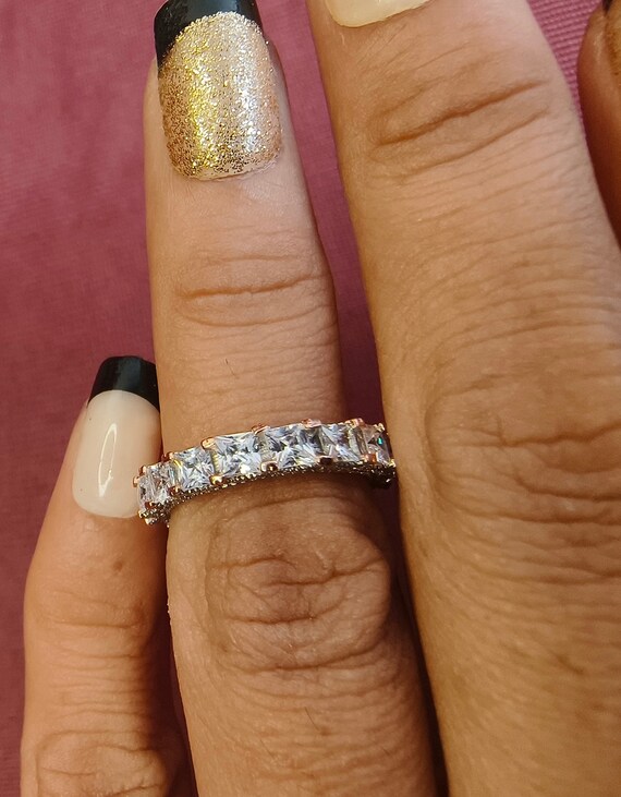 Moissanite Engagement Ring - 14K Two-Tone Gold Wedding Band, 3.5mm Round, 1.2ct, Stackable, Handmade Fine Jewelry