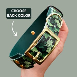 UV Print Leaf Biothane Dog Collar: Waterproof Double Layer Collar