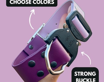 Collar de biotano para perros: bicolor, hebilla táctica resistente, impermeable