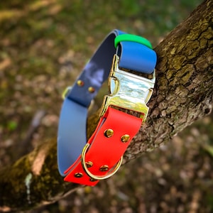 Adjustable Biothane Dog Collar: Waterproof Pet Collar with Brass Buckle