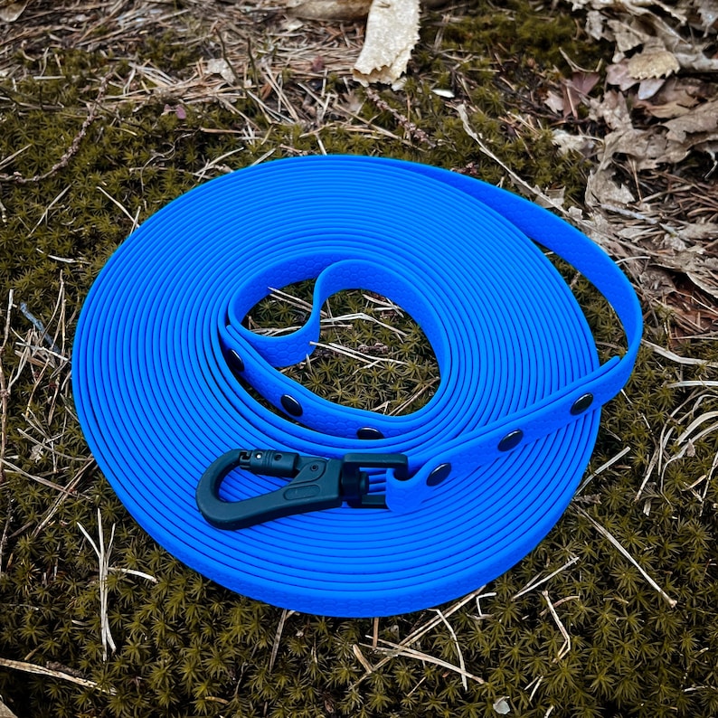 Waterproof Custom Long Leash for Dogs – Designed for active pet owners, this adjustable tracking leash is built with Hexa water-resistant webbing for unbeatable durability. Perfect for training, tracking, or long walks, this dog leash remains strong and reliable in any condition. Its waterproof design and adjustable features ensure a custom fit and ease of use, making it an essential piece of pet gear for outdoor adventures.